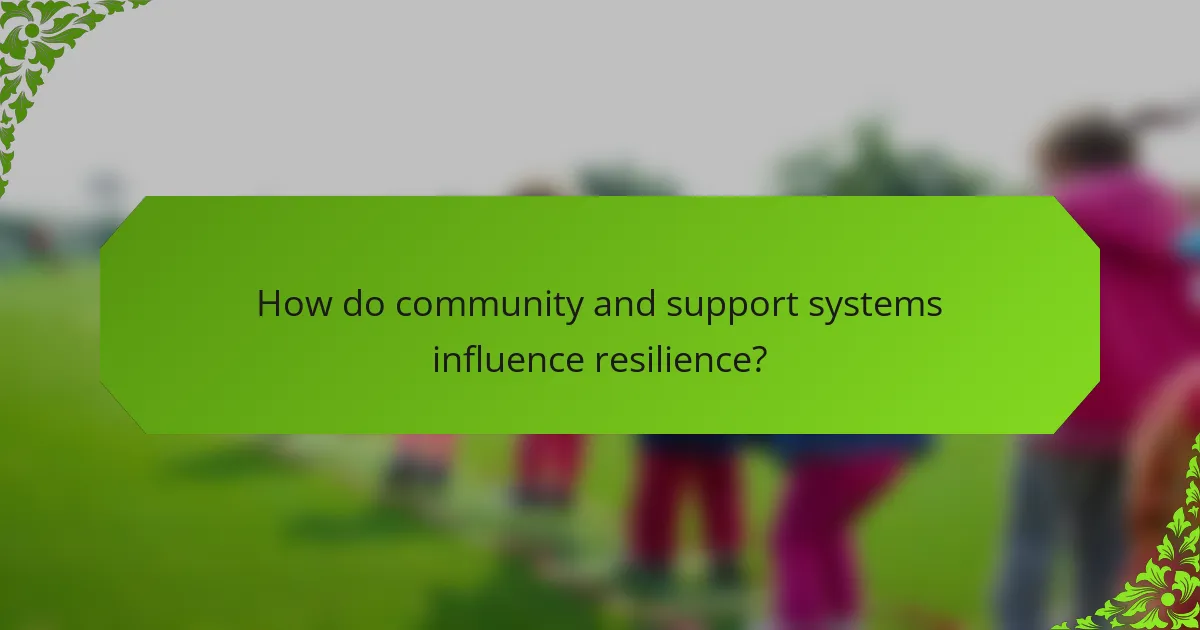 How do community and support systems influence resilience?