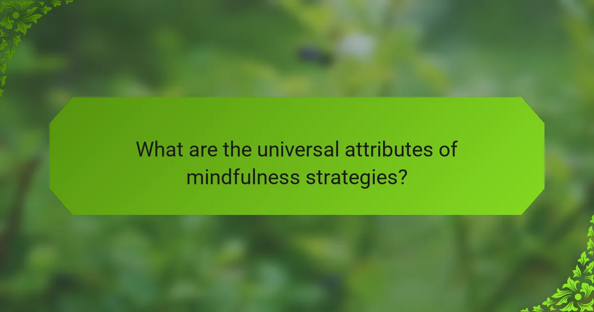 What are the universal attributes of mindfulness strategies?