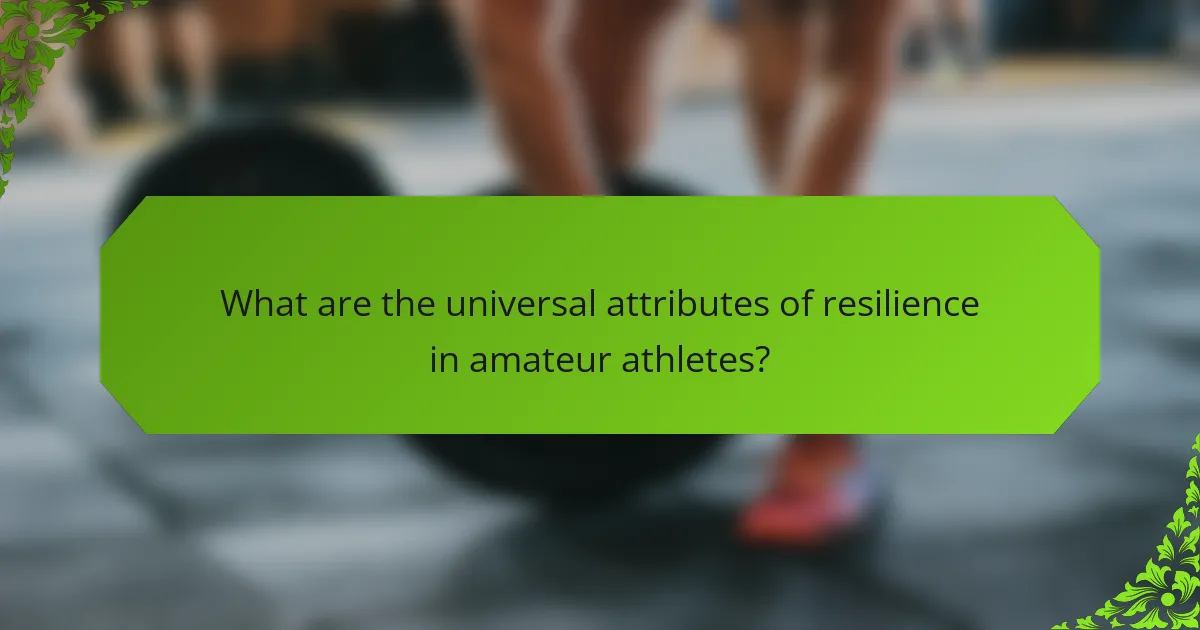 What are the universal attributes of resilience in amateur athletes?