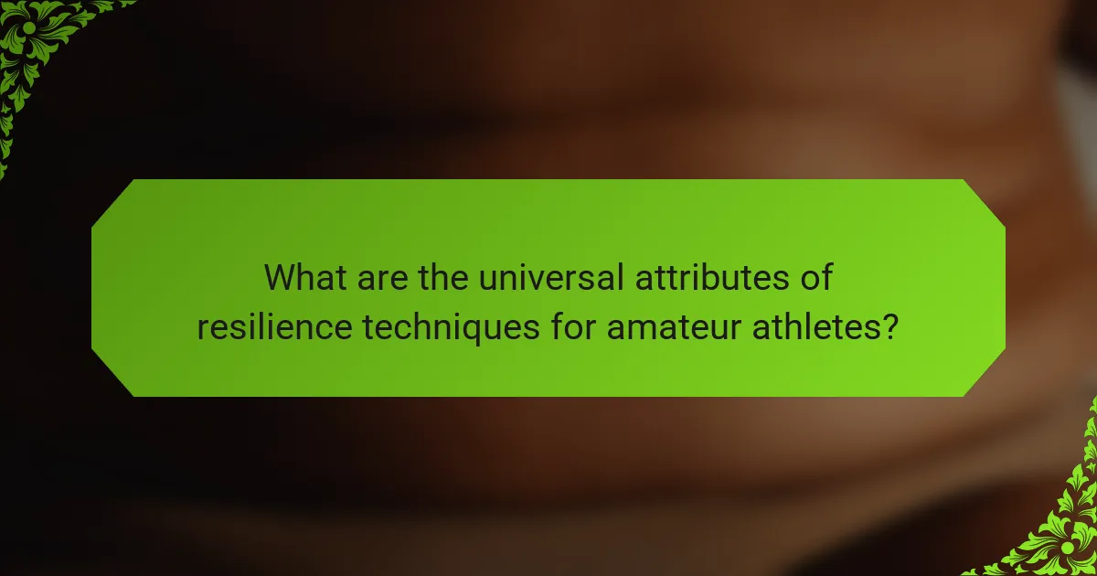 What are the universal attributes of resilience techniques for amateur athletes?