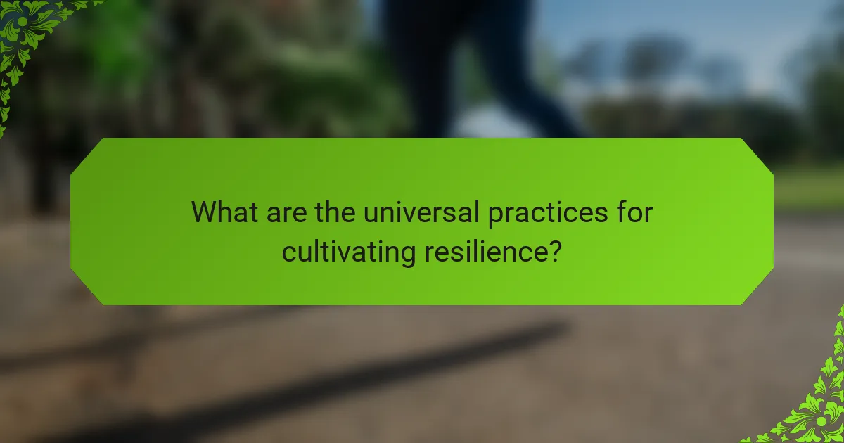 What are the universal practices for cultivating resilience?
