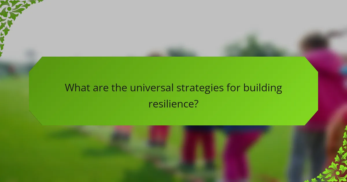 What are the universal strategies for building resilience?