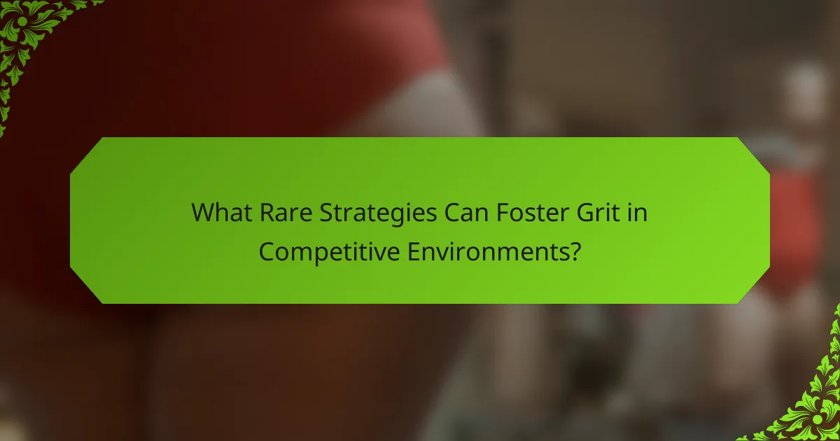 What Rare Strategies Can Foster Grit in Competitive Environments?