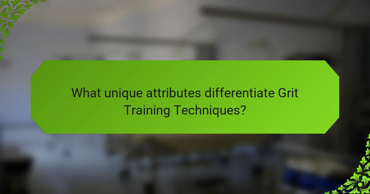 What unique attributes differentiate Grit Training Techniques?